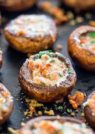 Bacon Stuffed Mushrooms with a Parmesan Topping