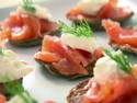 Smoked Salmon with Creme Fraiche on Blinis