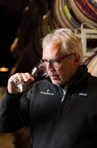 Doug Margerum smelling a glass of wine