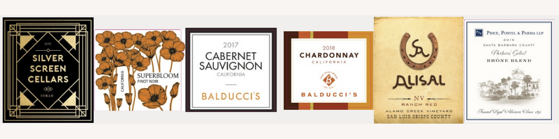 Some wine label samples