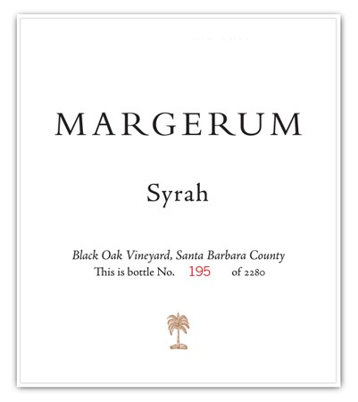 2012 Margerum Black Oak Vineyard Syrah 1