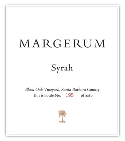 2012 Margerum Black Oak Vineyard Syrah 1