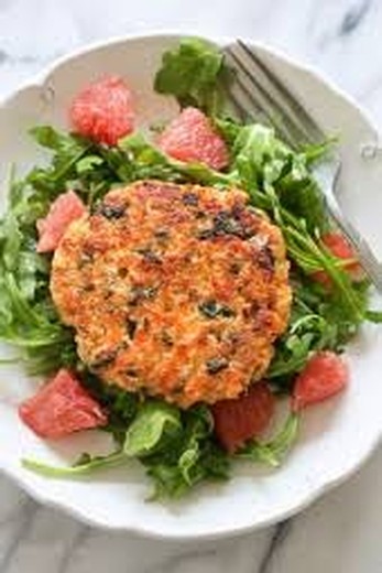 Salmon Cakes with a Kale and Wild Rice Salad